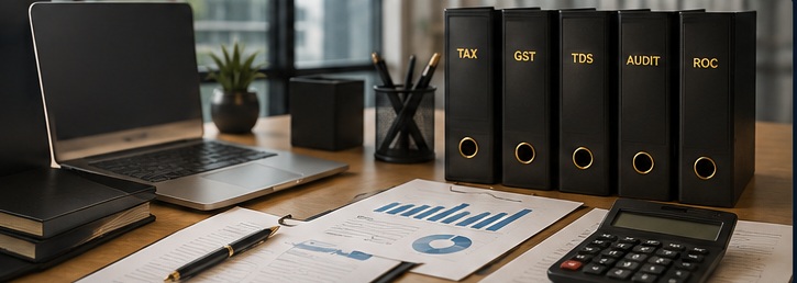 Premium Indian-style tax and accounting workspace
